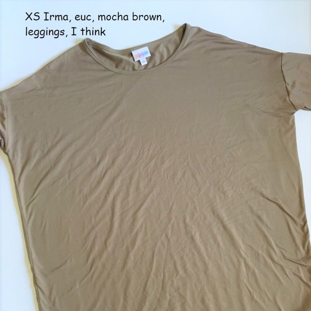 XS Lularoe Irma tunic top, mocha brown